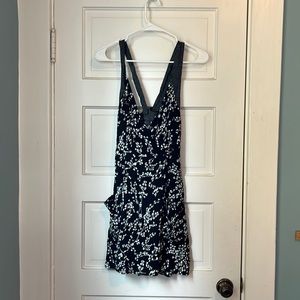 Kimchi Blue black flower cross back dress with pockets